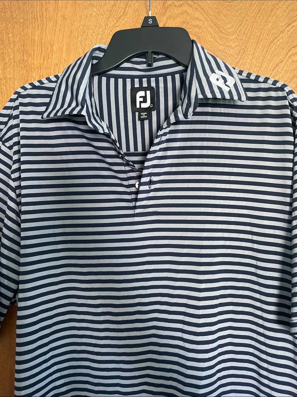 FootJoy Striped Navy and White Golf Polo